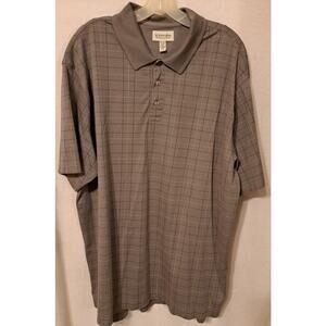 St. John's Bay Polo Golf Shirt Men’s 2XLT TALL Gray Pima Blend QuickDriPolo
